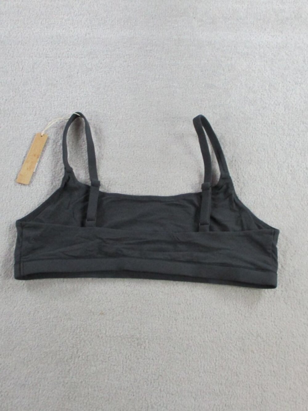 SKIMS Fits Everybody Scoop Neck Bralette Womens Large Onyx Black Soft NWT - Picture 3 of 6
